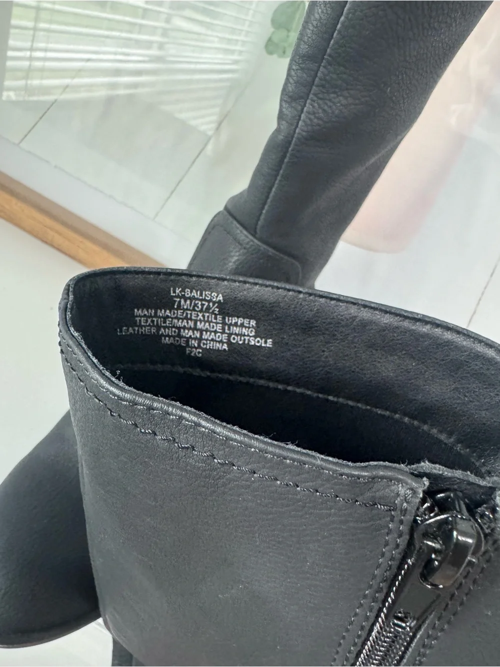Women's Black Over-the-Knee Leather Boots with Block Heel